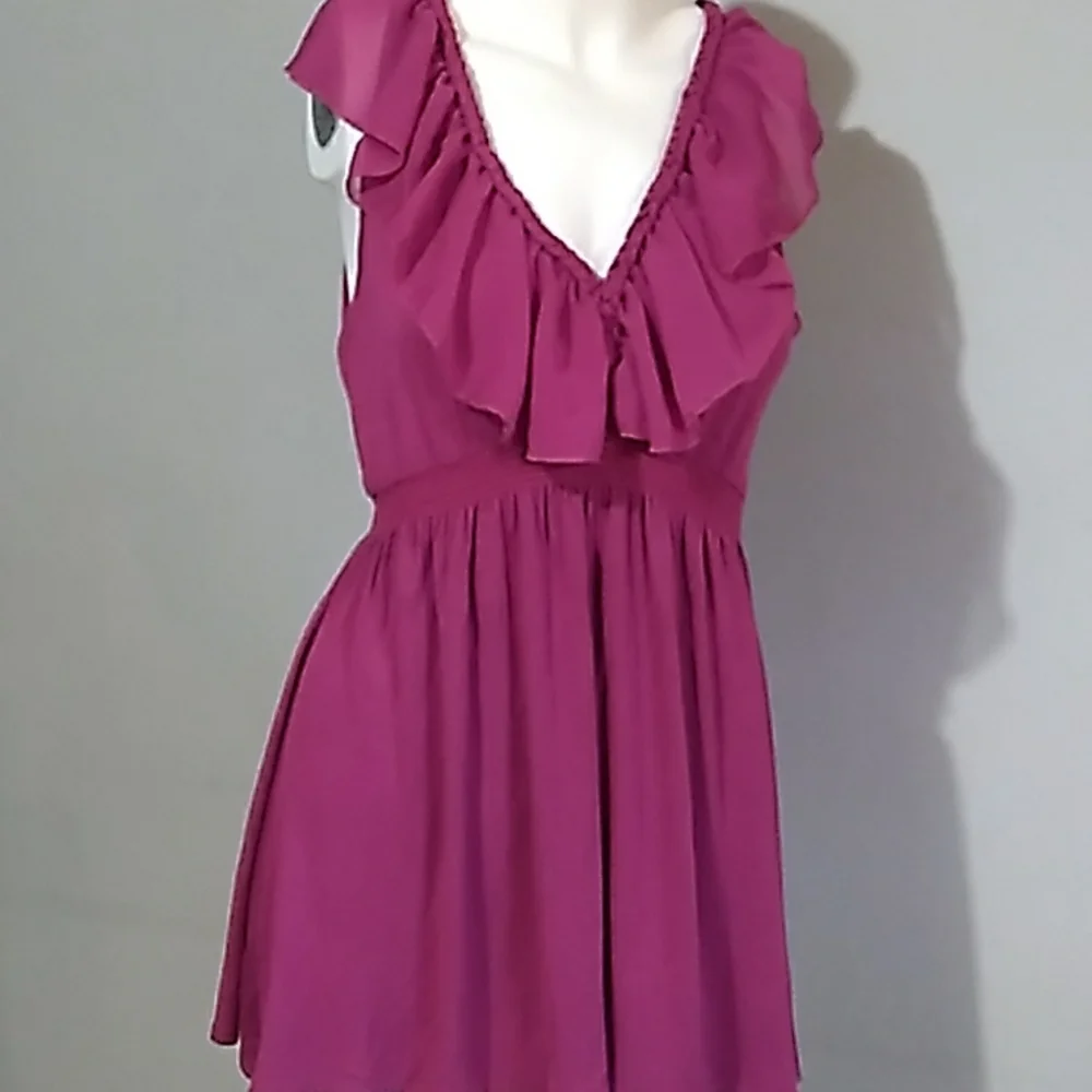 CCO New, | Robin K. | S pink blouse tunic v neck , ruffles neck BLOUSE OR DRESS - Picture 9 of 12